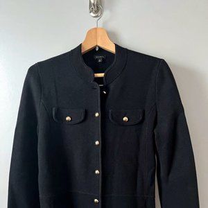 Talbots Knit Blazer | Women's Small | Black Gold Buttons | Riding Jacket